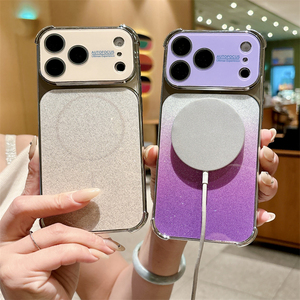 เคสโทรศัพท์เคลือบเงาหรูหราแบบไล่เฉดสีพร้อมแม่เหล็ก สำหรับ iPhone 18 ProMax 17 16 15 ป้องกันการตกกระแทกทั้งสี่มุม - Product Image 2