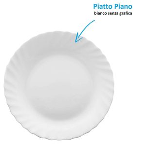 Piatti piatti in vetro bianco opaco, diametro 26 cm, bordo decorato, lavabili in lavastoviglie, set da 6 - Product Image 4