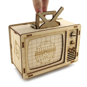 Wooden Retro Tv Model <b>Diy</b> <b>Kit</b> Educational Toy For Kids Science Craft - Product Image 4