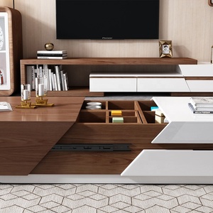 Wholesale Chinese Style Modern <strong>Rectangle</strong> Hidden Storage <strong>Table</strong> Basse Living Room Wood <strong>Coffee</strong> <strong>Table</strong> - Product Image 4