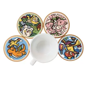 Home and Kitchen High quality Cartoon Kawaii Coffee Cup Mug Cork Coaster Custom Logo Wooden Rug Coaster