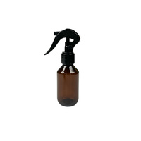 Flacon pompe en plastique PET rond transparent brun ambré de 100 ml, 200 ml, 250 ml pour liquide de parfum avec pulvérisateur à gâchette noir