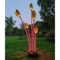 Lumière LED solaire à thème paysager en forme de fleur personnalisée, IP65, 12V, 70W, 260 cm, pour intérieur, extérieur, place, parc, pelouse