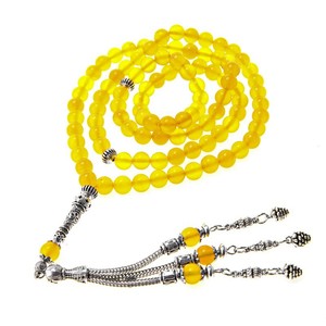 Collar de Ágata Amarilla Natural, Rosario de <span class=keywords><strong>99</strong></span> Cuentas, Misbaha, Collar de Piedras Semipreciosas, Joyería de Moda, Regalo - Product Image 4