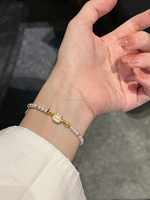 Bracelet à breloques Labubu 3-4mm entièrement en argent sterling perles de couleur colorée choix de queue réglable