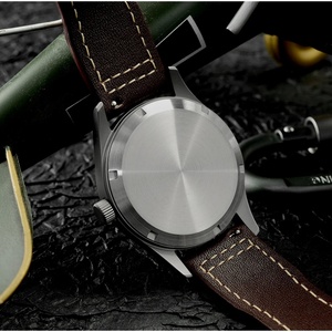 Montre automatique mécanique pour homme San Martin SN030-T Pilot Titanium Vintage, bracelet en cuir, étanche, lumineuse - Product Image 5