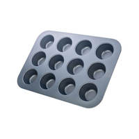 Moule à muffins en acier au carbone antiadhésif 12 cavités, facile à démouler, pour four