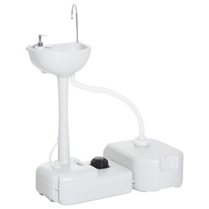 Évier de camping portable, réservoir de 4,5 gallons, lavabo pour se laver les mains, blanc, matériau recyclé, utilisation en extérieur - Product Image 1