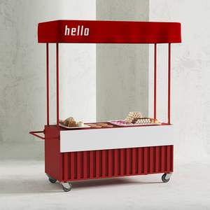 Petit chariot à fleurs d'art en fer pour les ventes mobiles pour l'extérieur, marché de nuit, étal, maïs de célébrité sur <span class=keywords><strong>Internet</strong></span> - Product Image 2