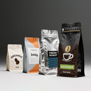 Bolsa de Café con Fondo Plano Impresa Personalizada, Bolsa de Aluminio con Cierre Hermético para Granos Tostados, con Válvula de Desgasificación Unidireccional - Product Image 1
