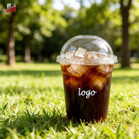 Gobelet en PET dépoli mat à paroi droite de qualité alimentaire 350/400/500 ml, gobelet jetable avec couvercle pour café et bubble tea, directement de l'usine