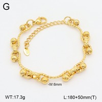 Pulsera de Cadena Gruesa Personalizada de Acero Inoxidable Chapada en Oro de Moda al por Mayor
