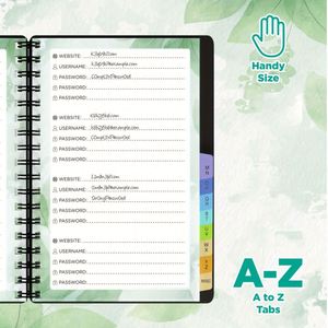 Fashionable <b>Spiral</b> <b>Bound</b> Leather Address Book with Colorful Letter Labels and Hand-shaped Size Security A3 <b>Notebook</b> - Product Image 4