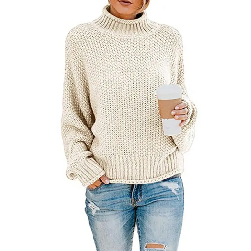 Autumn and Winter New Sweater Women High Collar Pullover Fashion Sweater Warm Bottom Sweater