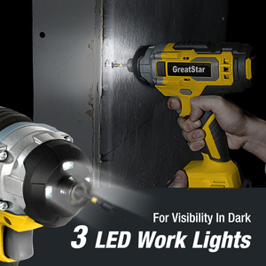 GreatStar Bộ Dụng Cụ 2 Chiếc Bộ Kết Hợp Máy Khoan Không Dây 20V, Trình Điều Khiển Máy Khoan Và Trình Điều Khiển Tác Động Với 2 Pin 2.0Ah - Product Image 6