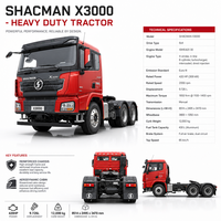 Tête de tracteur SHACMAN X3000 8x4 Euro 2 Diesel pour la logistique des équipements minières
