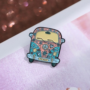 Custom Popular Car Brooch Cartoon Pattern Flowers Personality Decoration Metal Badge Lapel Enamel Hijab <b>Hat</b> Pin - Product Image 5