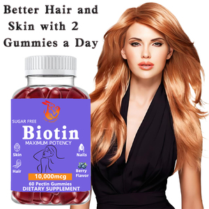 Gomitas de Biotina Premium para el Cuidado de la Piel, Suplemento de Belleza, Apoyo a la Producción de Queratina, Blanqueamiento de la Piel - Product Image 4