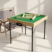 Table de jeu de Mahjong pliable et portable avec pieds métalliques réglables et sac de transport pour la maison, le camping et les fêtes