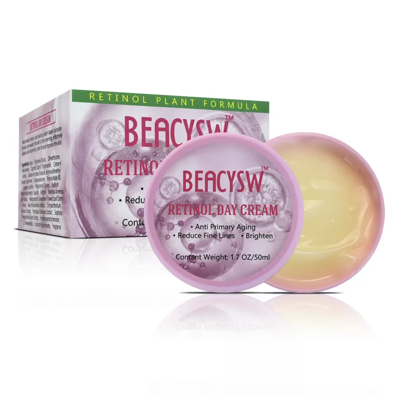 Marque distributeur OEM Crème de jour au rétinol Beacysw hydratante en profondeur Crème apaisante pour le visage, vegan, naturelle Crème éclatante pour le visage