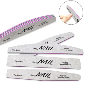 Chất Lượng Cao Chuyên Nghiệp Ngựa Vằn Nửa Trăng Móng Tay Tập Tin 100/180 Đôi Bên Hình Chữ Nhật Màu Xám Móng Tay Tập Tin Vuông Làm Giấy nhám Emery EVA - Product Image 1