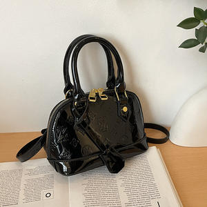 กระเป๋าถือสะพายไหล่ผู้หญิงแบบพกพาบุโพลีเอสเตอร์ ดีไซน์หรูหราสไตล์วินเทจ  พร้อมตัวล็อคแบบเกี่ยว - Product Image 1