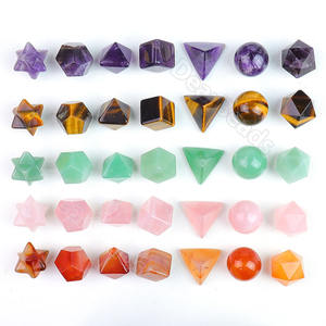 Set Kristal Geometri Suci Padat Platonik, 7 Chakra Reiki Penyembuhan Kristal Batu Asli Alami - Product Image 5