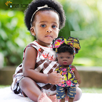 Réaliste Reborn bébé poupées mode fille noire 14 pouces corps doux réaliste modèle en plastique jouet pour les filles