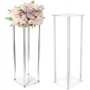 Grand cristal clair acrylique <span class=keywords><strong>verre</strong></span> Vases mariage fleur support pièce maîtresse pour la décoration <span class=keywords><strong>de</strong></span> <span class=keywords><strong>Table</strong></span> <span class=keywords><strong>de</strong></span> fête - Product Image 2