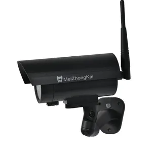 夜间CCTV监控系统闪烁的红光虚拟安全摄像机与逼真的外观记录LEDs假cctv摄像机