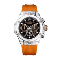 Montre de sport pour homme en acier inoxydable et bracelet en cuir/silicone, analogique, résistante à l'eau, design simple, mouvement à quartz SEIKO