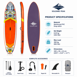 ชุดอุปกรณ์ <span class=keywords><strong>SUP</strong></span> แบบเป่าลมขนาด 10'6 ฟุต พร้อมปั๊มไฟฟ้าเสริมและอุปกรณ์เสริมครบชุด - Product Image 1