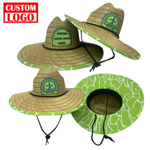 Logo personnalisé Rush tapis creux herbe drapeau américain chapeau de paille avec Logo chapeau de plage <span class=keywords><strong>en</strong></span> paille à large bord - Product Image 2