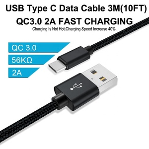 Cable <span class=keywords><strong>de</strong></span> Carga Rápida USB-A a USB <span class=keywords><strong>Tipo</strong></span> C <span class=keywords><strong>de</strong></span> Nailon Trenzado <span class=keywords><strong>de</strong></span> 3m/10FT QC3.0 2A para <span class=keywords><strong>iPhone</strong></span> 18/17/16/15 y Android - Product Image 2
