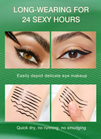 Crayon Eyeliner Liquide Imperméable Anti-Bavures Longue Tenue 24H Noir Intense BOB Charm Eyes avec Embout Éponge pour Maquillage des Yeux