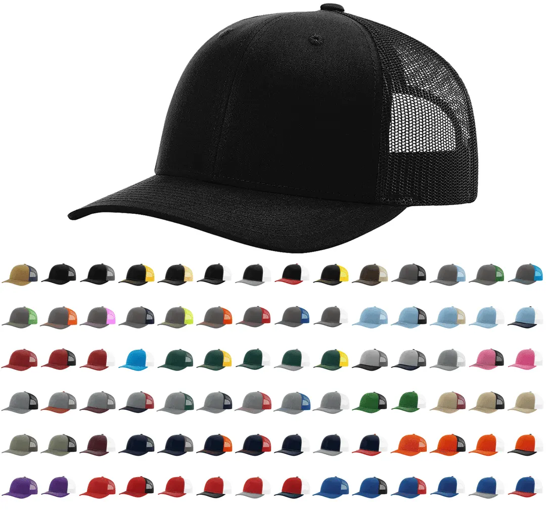 High quality custom 6 panel 3D embroidery richardson 112 hat Gorras yupoong original mesh trucker hats baseball cap