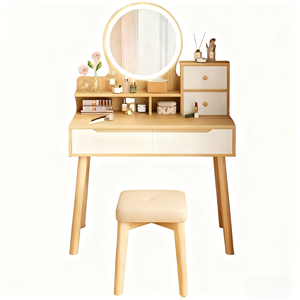 Coiffeuse <span class=keywords><strong>baroque</strong></span> moderne Ensemble de coiffeuse professionnel avec miroir LED - Product Image 2