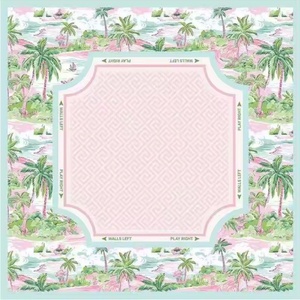 Tapete de Mahjong Clásico de Lujo G, Azul con Rejilla Rosa, Tela de Microfibra, Plegable, Portátil, Resistente al Agua, Ecológico y Duradero - Product Image 3