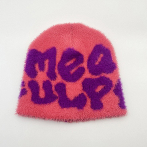 Gorro de punto personalizado con logotipo bordado Mohair Beanies Low Moq Y2k Gorros personalizados Jacquard cálidos de varios colores - Product Image 2