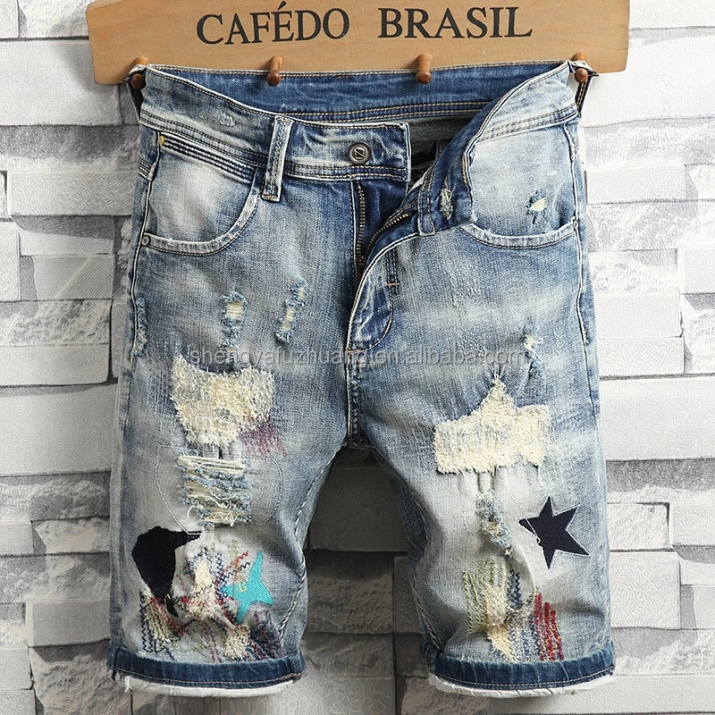 Hot selling high quality jeans shorts men's summer Stretch JeansHot selling high quality jeans shorts men's summer Stretch Jeans