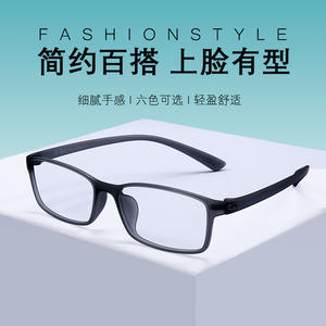 Monture de lunettes rectangulaire Tr90 à monture complète, design angulaire léger pour jeunes, unisexe 1029 - Product Image 4