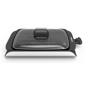 Parrilla Eléctrica sin Humo para Interiores, Parrilla de Mesa con Tapa de Vidrio, 2000W, Parrilla Eléctrica Antiadherente con Placa de Fundición a Presión, Fabricante OEM - Product Image 3