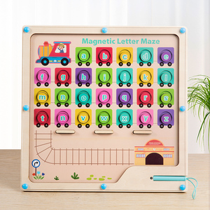 Nouveau <span class=keywords><strong>labyrinthe</strong></span> magnétique d'alphabet, jouets Montessori pour tout-petits, planche de <span class=keywords><strong>labyrinthe</strong></span> pour tout-petits, lettres magnétiques - Product Image 1