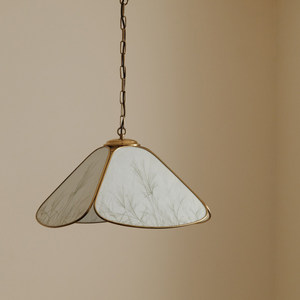 Handmade Retro Brass Glass Pendant <b>Light</b> Pagoda Shape Gold Finish LED Single Head Chandelier For Nordic <b>Bar</b> Restaurant Lighting - Product Image 1