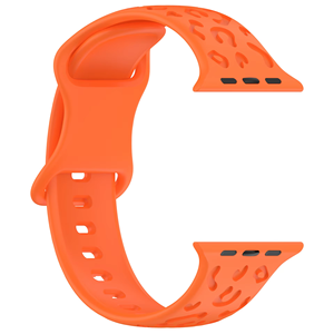 Compatible con Apple Watch: Correa de silicona para Apple Watch S9 Ultra, <span class=keywords><strong>banda</strong></span> de reloj con estampado de leopardo de color sólido grabada con láser - Product Image 5