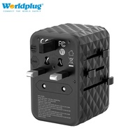 Adaptateur de voyage universel Worldplug GaN 65W Chargeur mural pour téléphone portable Adaptateur de voyage