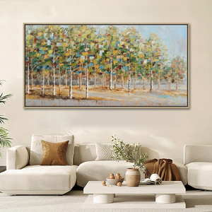 Peintures texturées sur toile de grande taille, <span class=keywords><strong>peinture</strong></span> <span class=keywords><strong>acrylique</strong></span> d'arbre, peintures de paysage 3D, designs d'art mural pour le salon - Product Image 2
