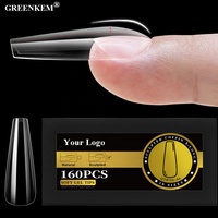Pointes d'ongles transparentes multi-formes avec design sans couture pour extensions d'ongles en boîte de 16 tailles, épaisses et durables, faux ongles