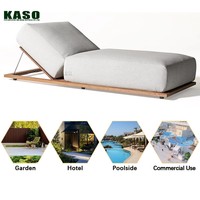Chaise longue de piscine moderne en teck pour hôtel, mobilier d'extérieur réglable, lit de jour pour resort, plage, patio, chaise longue de jardin en bois