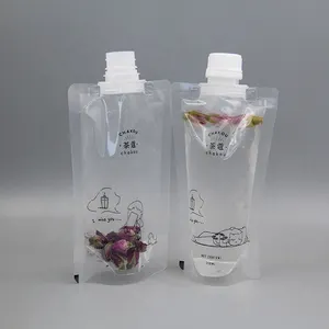 Wholesale Price French Sea Salt Juice Liquid Spout Stand Up Pouch Plastic 24 Oz Drink Pouches